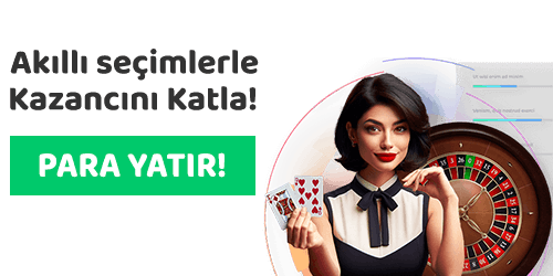 Rulet masası ve kart tutan kadın görselli tanıtım